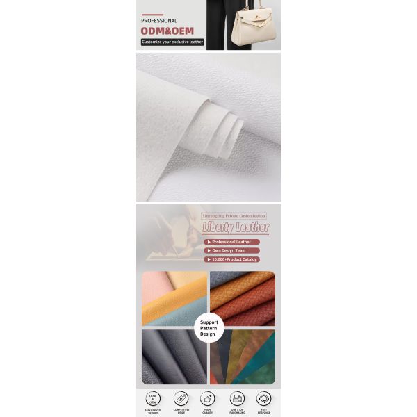 White PVC Embossed Fabric for Furniture Decorative Digital Printing Synthetic Artificial Leather for Bag Phone Shell Table Mat