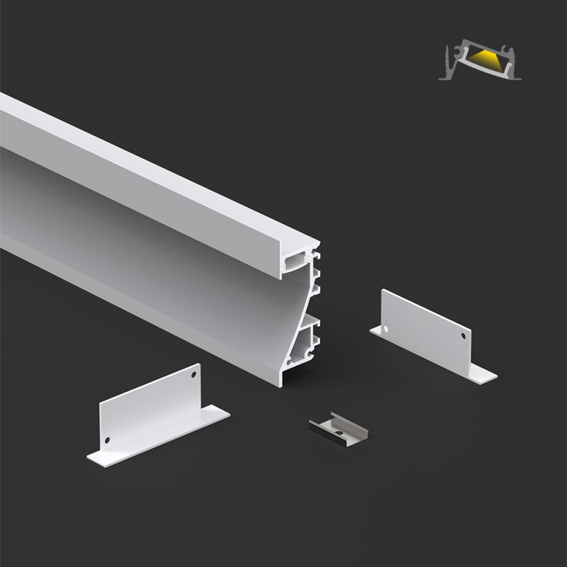 K85 Fast Heat Dissipation 6063 T5 Aluminum LED Lighting Profile for Suspension or Embedded Mount