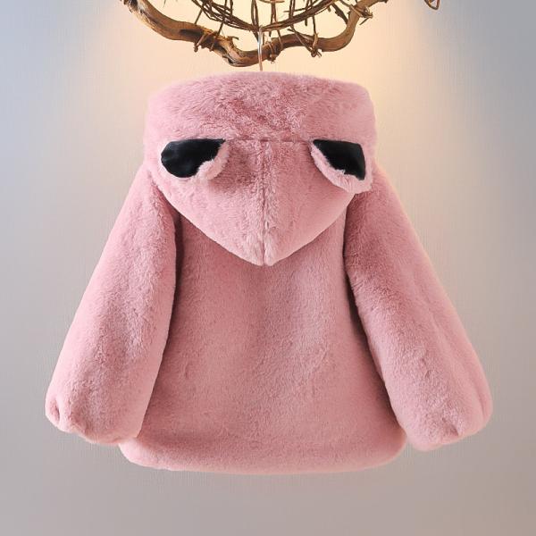 Rabbit Plush Childrens Winter Jackets 110cm Padded Waterproof Coat Upset Horn Buckle