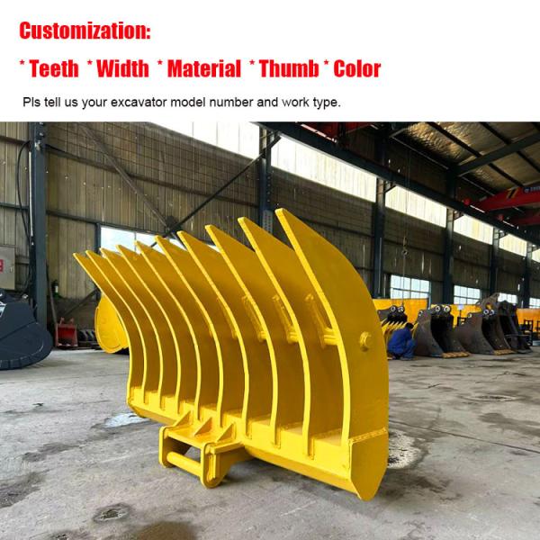 Máquina escavadora resistente Riddle Rake Bucket, ancinho de pedra do gramado para KOMATSU Pc200 Pc300