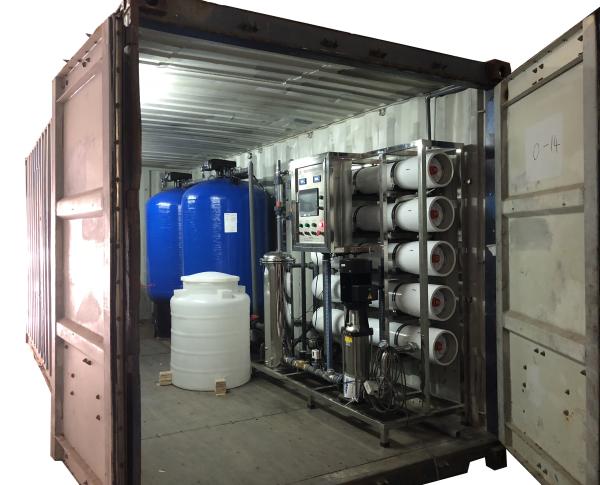 Sistemas industriais do RO da osmose reversa da agricultura 50000GPD de planta de tratamento da água boa subterrânea no recipiente móvel