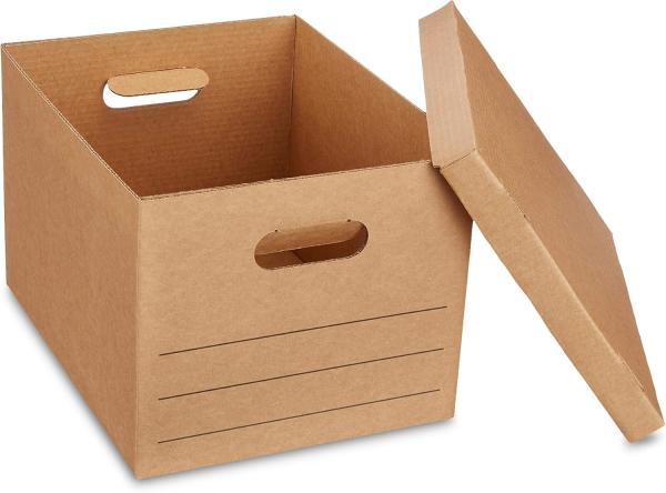 Moving Boxes With Reinforced Handle And Lids, Kitchen Moving Boxes with Reinforced Handle Lid Packing Supplies for Dishes and Glassware STOR/File Medium-Duty File Storage Boxes, FastFold