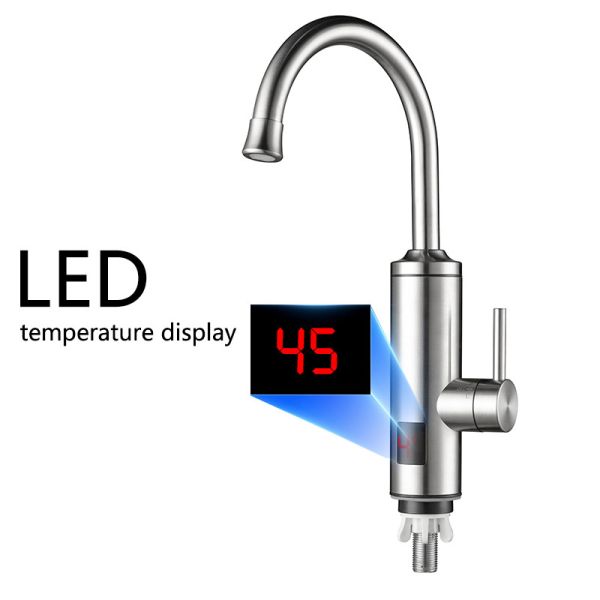 Single Handle Instant Electric Heating Faucet LED Digital Temperature Display