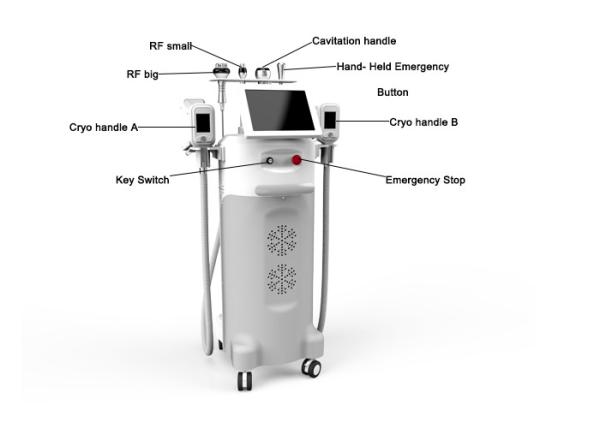Multifunctional RF cavitation body slimming cryolipolysi cool shaping machine