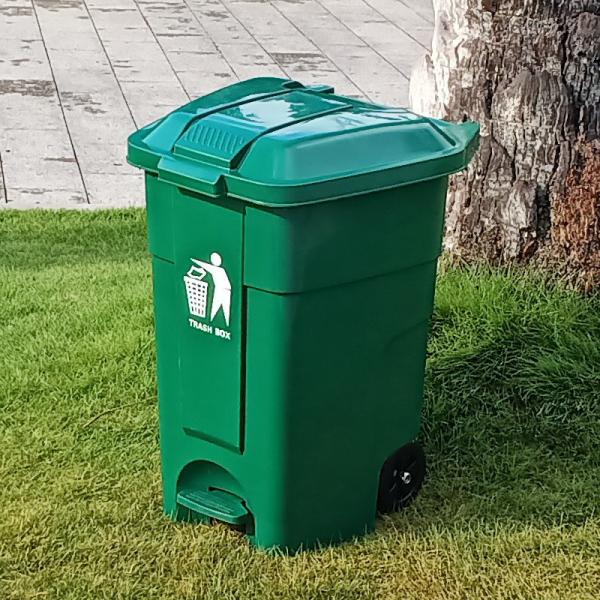 Cheap and High Quality 50L/70L  Roller Foot Clamshell Plastic Recycling Bin Apply to Outdoor