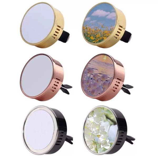 Mini Portable Metal Car Perfume Clip Car Air Vent Aroma Diffuser Air Freshener Case For Sublimation