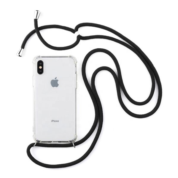 Transparent TPU PC Acrylic Crossbody Strap Mobile Phone Case Iphone X Xs Sports Style