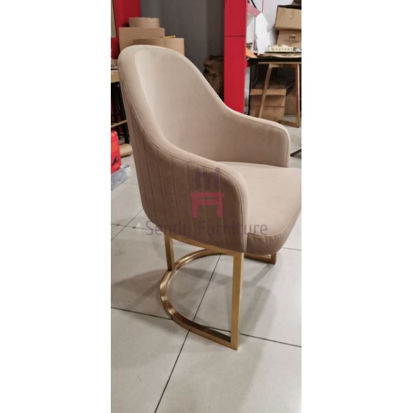 Blue Velvet Cantilever Chair Stainless Steel Restaurant Chairs Indoor For Lobby