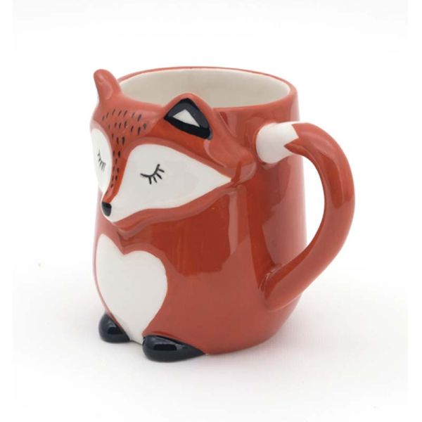 Customized Handmade 3d Fox Animal Cute Lovely Ceramic Mugs Coffee mug
