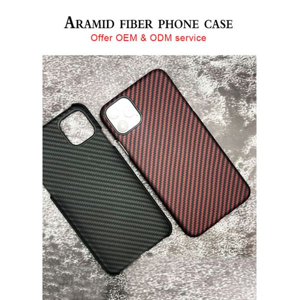 Случай телефона волокна Кевлара Aramid финиша анти- отпечатка пальцев красный штейновый на iPhone 11
