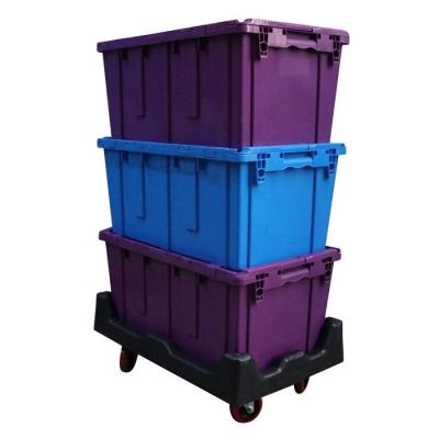 High Strength Stacking And Nest Warehouse Logistic Turnover Round Trip Totes With Hinged Lid Round Trip Plastic Totes Attached Lid Container Nest Storage Tote Box Distribution Warehouse Storage
