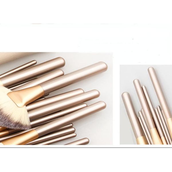 2016 best sells 12pcs cosmetic brush set silver nylon hair with PU bag