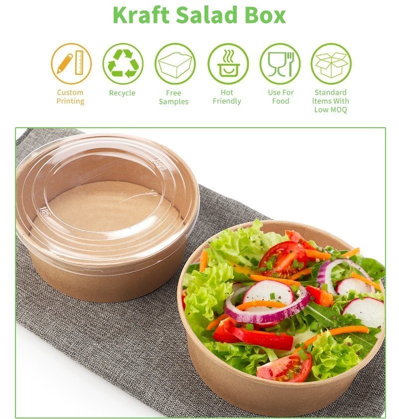 Tableware Sample 7 Days Customized Eco Friendly Takeout Snack or Salad Paper Bowl