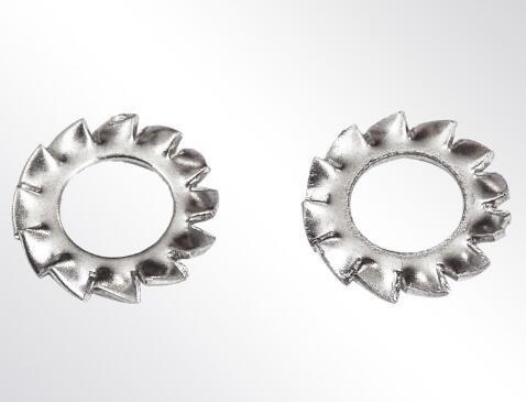 Serrated Gasket Steel Flat Washers / Star Lock Washer Din6798A Zinc Plate Surface