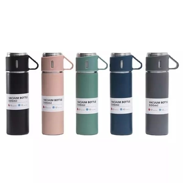 Business Gift Set BPA Free 500ml Double Wall Stainless Steel Portable Bottle and Coffee Cup