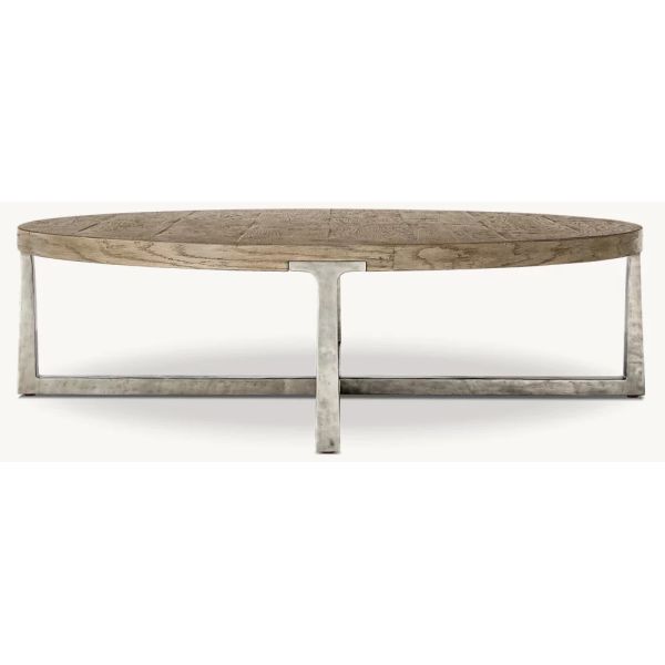 Modern Wood Top Round Coffee Table 300mm With Stainless Steel Material