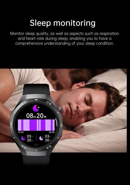 HW95 Smart Watch IP68 1.53inch Sport Watch for Men ECG PPG Fitness Tracker Heart Rate Wristband Round Smart Bracelet