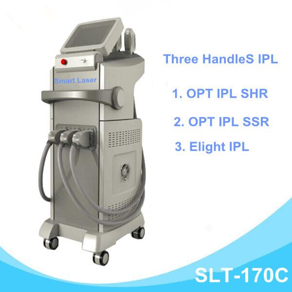 Newest Three Handles OPT SHR IPL Machine , Vertical Elight IPL Hair Removal