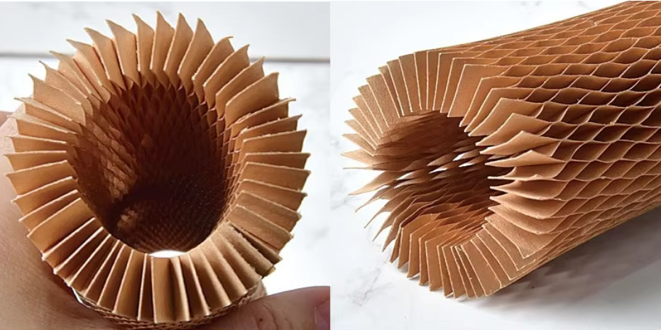 Brown Honeycomb Sleeve Packaging Kraft Paper Cushion Wrap Packaging Recyclable