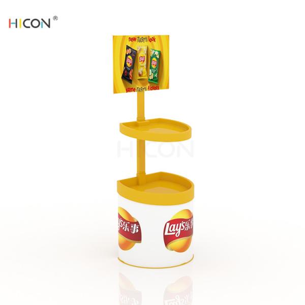 Yellow Metal Potato Chips Display Cases for Food Service Wholesale