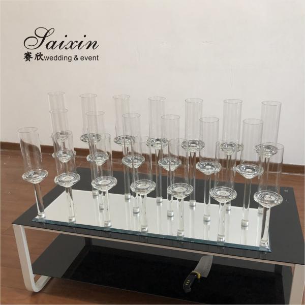 New design 20 arms crystal candelabra wedding glass candle stick holder