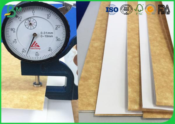 Weight Resistance White Kraft Paper Roll , Coated Kraft Paper Sheets For Paper Bag