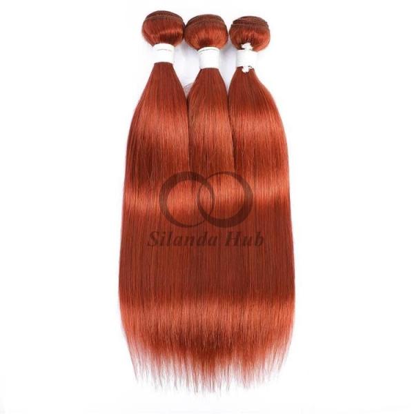 Ginger Orange Straight Remy Human Hair Bundles Sew In Weave Bundles Brazilian Bundle Deals