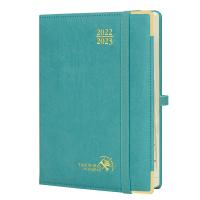 Le planificateur scolaire de livre à couverture dure de PORTÉE de FSC a adapté la couleur aux besoins du client de turquoise