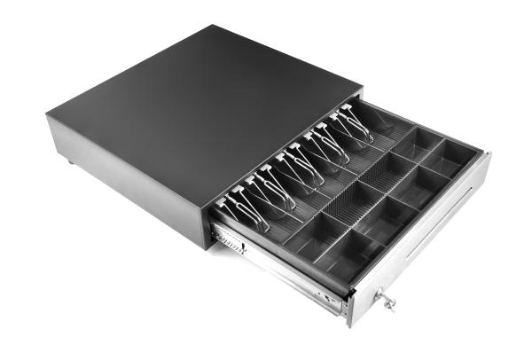 USB / RS232 Heavy Duty Metal Drawer , 10.8 KG 8 Coin Pos Cash Box Adjustable Dividers 460E