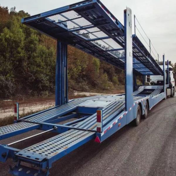 Customization 2 Axle Air Suspension 8car Carrier 2axle Truck Tractor Transport Trailer