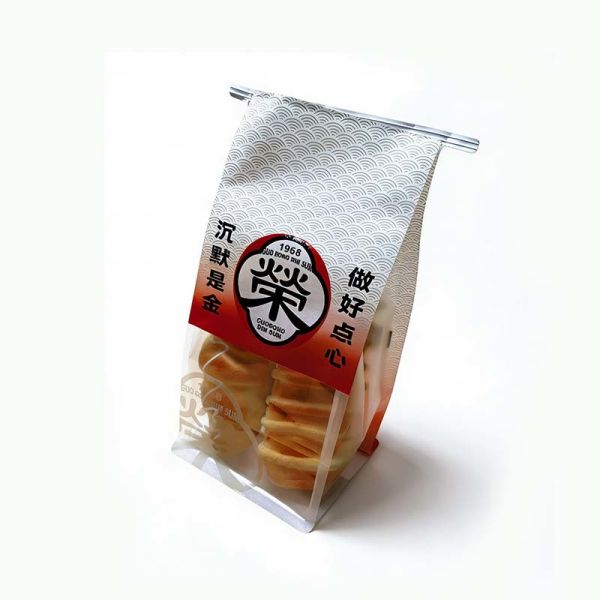 Food Grade Plastic Bread Bag Greaseproof Tin Tie Packaging With Clear Window