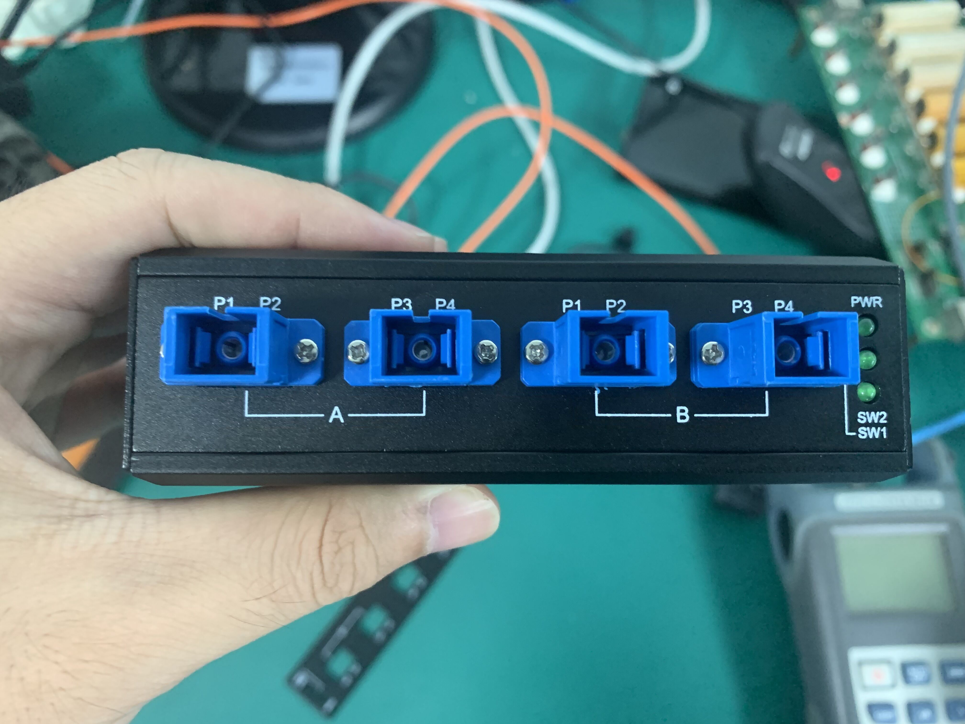 4 портовой оптический обходный переключатель SC/UPC CONNECTOR SIMPLEX 1310/1550NM DC24V DIN MOUNTED