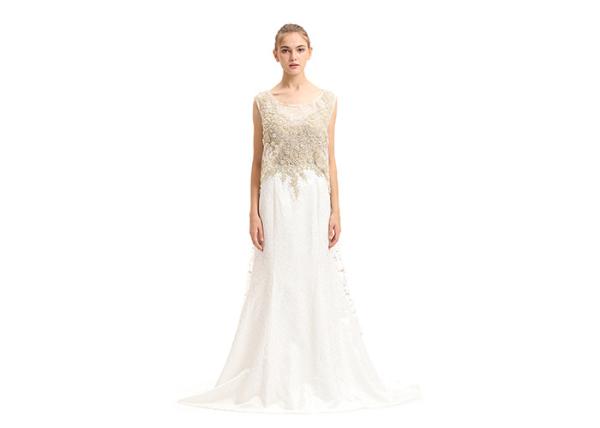 Embroidery Sequin Long Evening Gowns , Sweep Train White Muslim Evening Dress