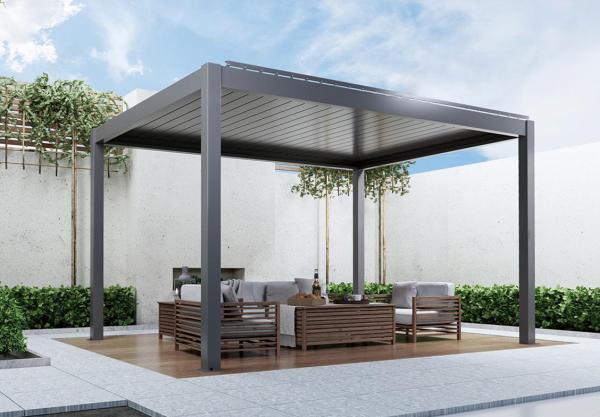 Windproof Zip Blinds and Glass Doors For Outdoor Louvered Electric Pergola