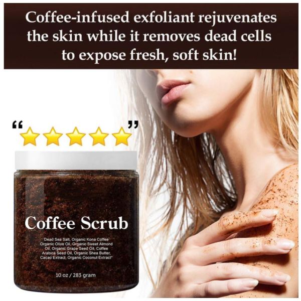 Private Label 100% Natural Organic Arabica Coffee Body Scrub For Stretch Marks & Acne