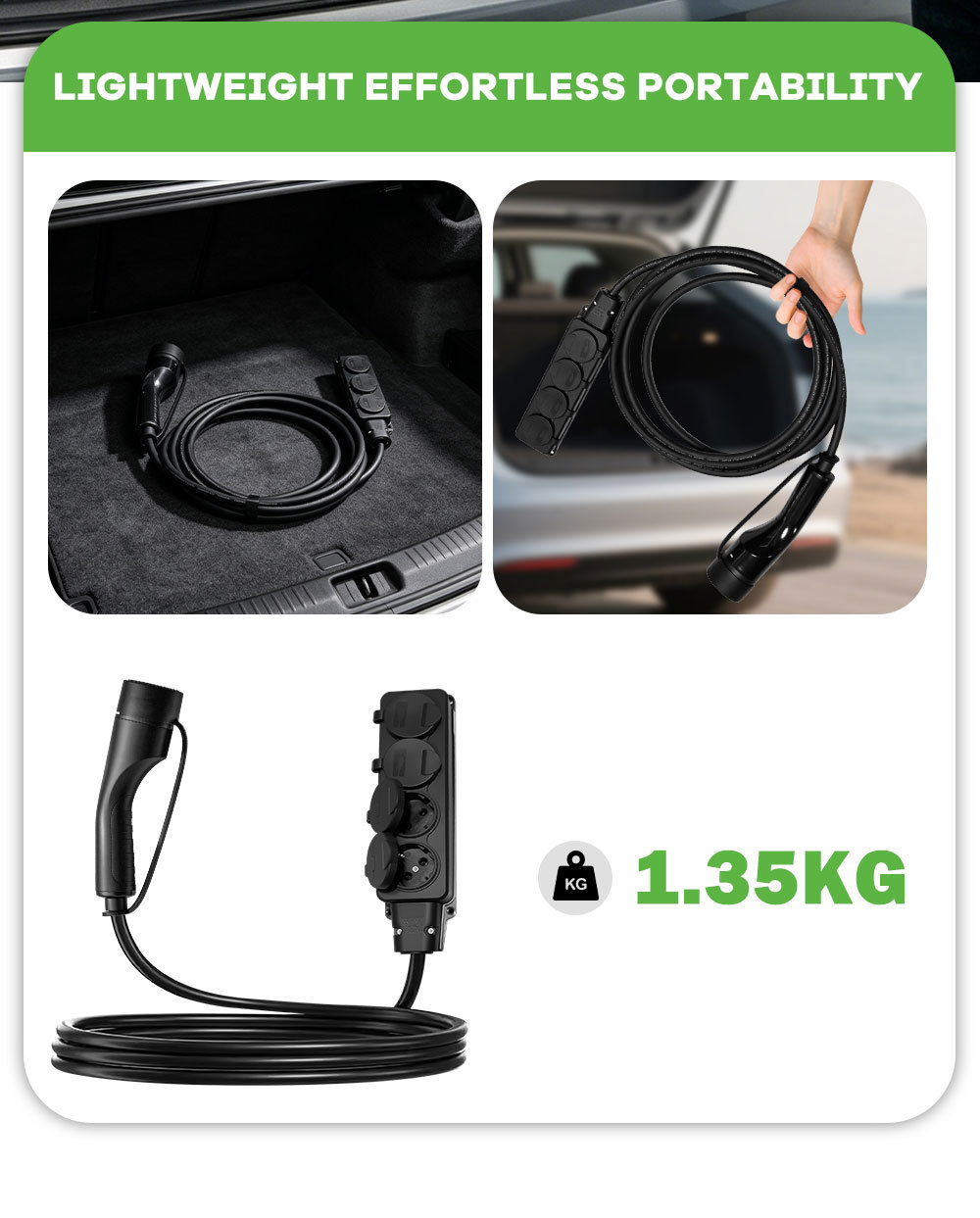 Type 2 V2L Socket 3.5kW 16A AC Adapter for BYD Tesla CCS2 EVs