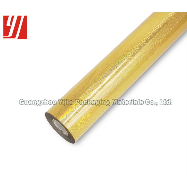 El oro remolina rollo de la hoja del laser del 1.28m*240m para el cartel