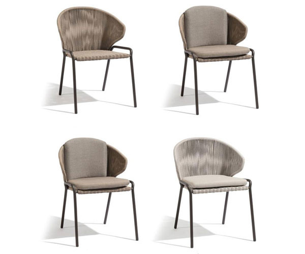 Rota nórdica de la cuerda tejida cenando el jardín al aire libre los 65x70x75cm de los muebles de la silla