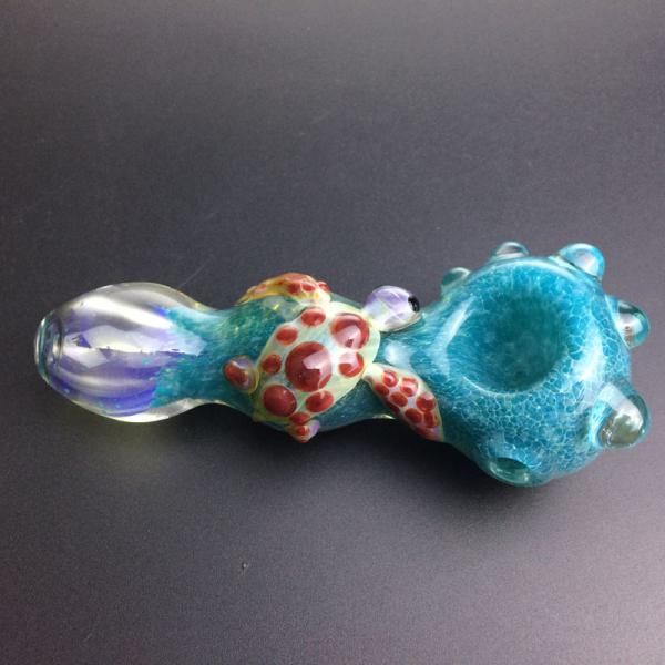 Pretty 4.3 Inches Blue Glass Hand Pipe Smoking Accessories OEM &ODM Service