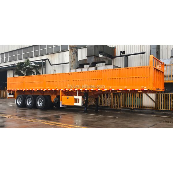 CIMC HUAJUN 50t Tri Axle Cement Transportation Fence Cargo Trailer with 12R22.5 Tires