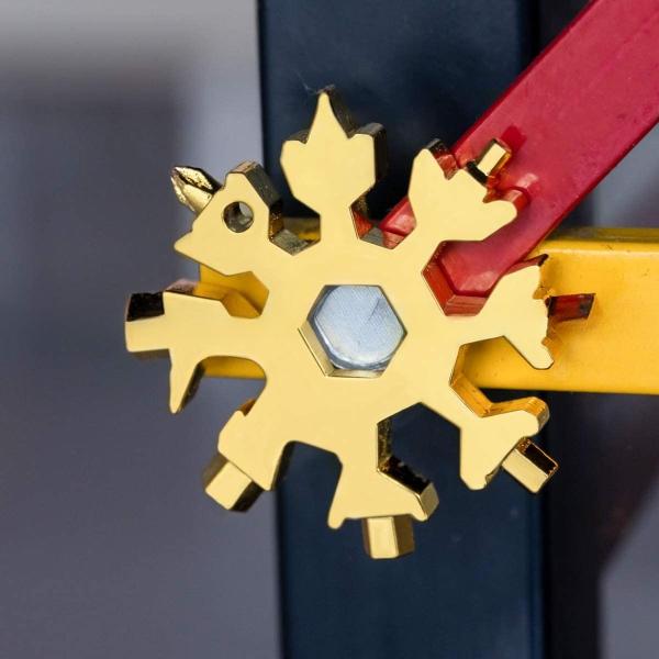 18 in 1 Portable Outdoor Key Chain Bottle Opener Flat Screwdriver Kit Stainless Steel Snowflake Multitool
