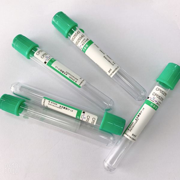 Green Blue Caps Sodium Heparin Blood Tube 3ML-10ML Customized Logo