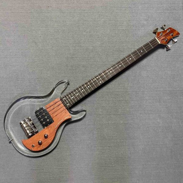 Custom Dan Armstrong 4 Strings Acrylic Electric Bass Maple Neck Rosewood Fretboard w/H
