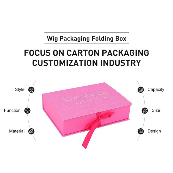 Magnetic Folding Hair Extension Packaging Boxes Fashionable With Silk Satin