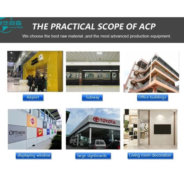 4mm 5mm 6mm Aluminium Composite Panel Wood Finish Wood Color Acp ISO9001