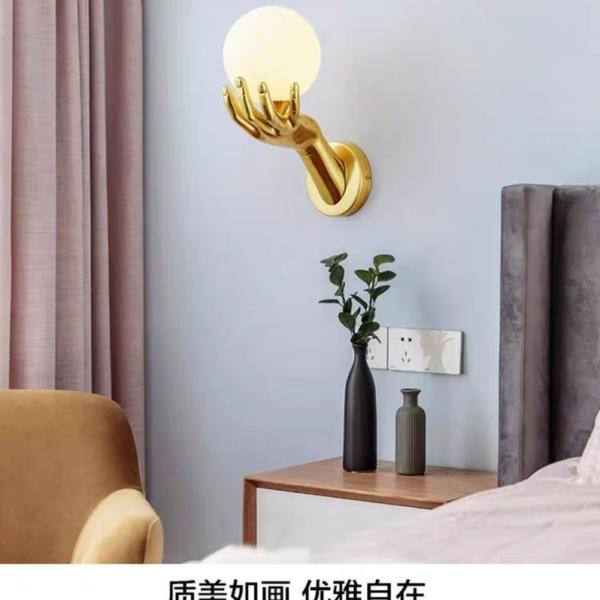 Creative Personality Gold Wall Lamp Nordic Modern Living Room Bedroom Decorative Wall Lamp