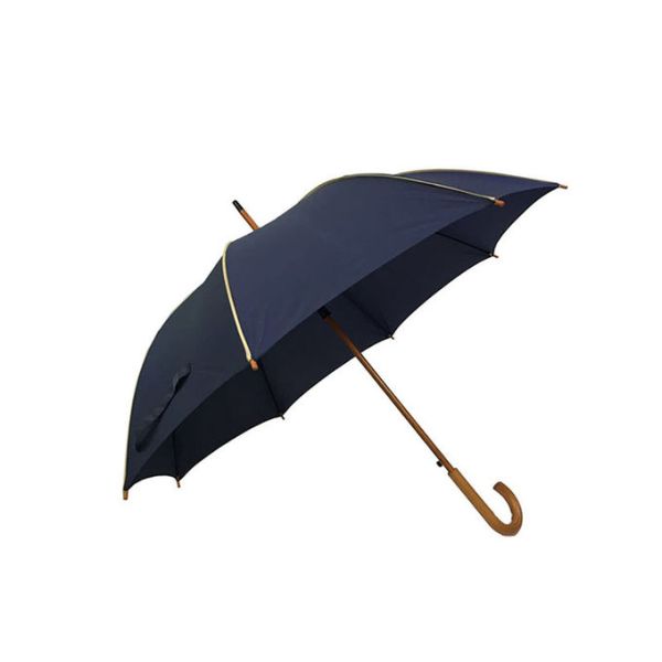 Ручка зонтика сини военно-морского флота прочных людей деревянная изогнутая для погоды блеска дождя