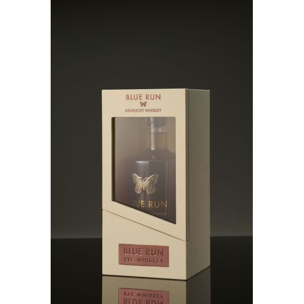 BLUE RUN 02045 Emballage de luxe pour whisky : carton, bois, métal, coffret pour bouteille de vin avec fenêtre et aimant