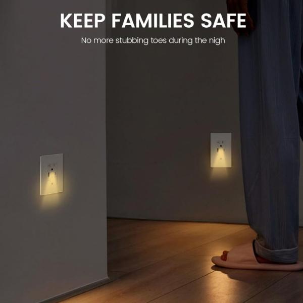 5V 4.8A Wall Mounted Outlets Tamper Resistant Night Light Electrical Outlet