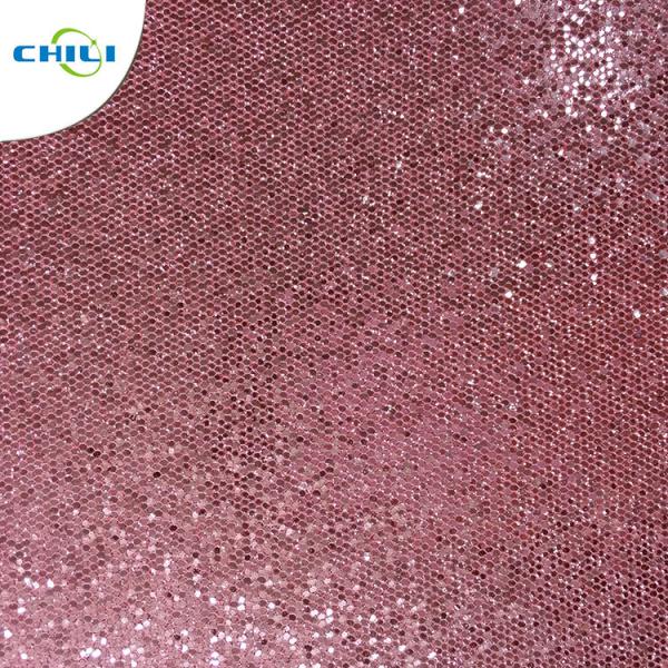 New Design Shining Pu Leather Material Mesh Glitter Fabric For Shoes